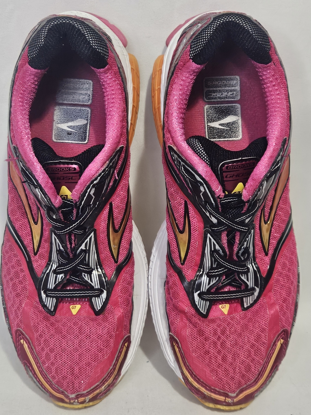Brooks Ghost 7 G7 Women's US 7.5 Running Shoes - Pink with Orange Accents - Picture 5 of 16